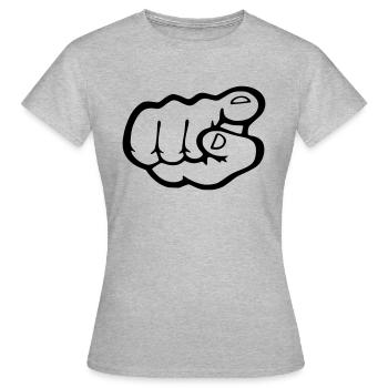 Finger point - T-shirt Femme - gris chiné - Devant - AI Model Female 172 dark (172cm)