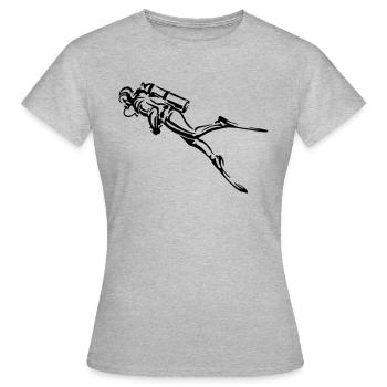 diving - Frauen T-Shirt - Grau meliert - Vorne - AI Model Female 172 dark (172cm)