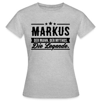 Man Myth Legend Markus - T-shirt Femme - gris chiné - Devant - AI Model Female 172 dark (172cm)