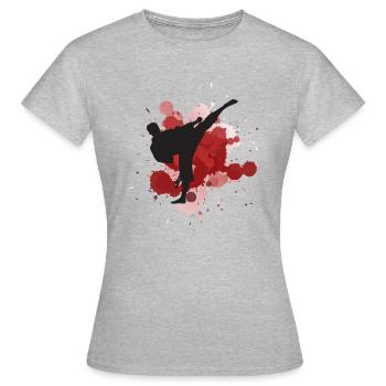 Combattant de karaté - T-shirt Femme - gris chiné - Devant - AI Model Female 172 dark (172cm)