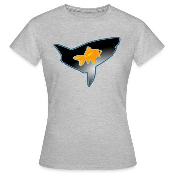 Goldfisch und Hai - Frauen T-Shirt - Grau meliert - Vorne - AI Model Female 172 dark (172cm)