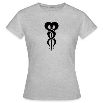 Twisted Heart black - Women's T-Shirt - heather grey - Front - AI Model Female 172 dark (172cm)
