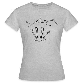 sports d'hiver - T-shirt Femme - gris chiné - Devant - AI Model Female 172 dark (172cm)