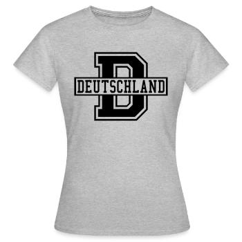 Allemagne D College Style - T-shirt Femme - gris chiné - Devant - AI Model Female 172 dark (172cm)
