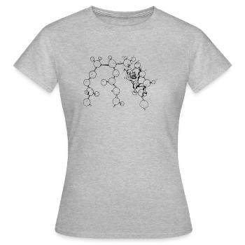 Freies Radikal gegen Fett (Triglycerid) - Frauen T-Shirt - Grau meliert - Vorne - AI Model Female 172 dark (172cm)