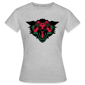 loup manette jeux oeil joystick geek - T-shirt Femme - gris chiné - Devant - AI Model Female 172 dark (172cm)