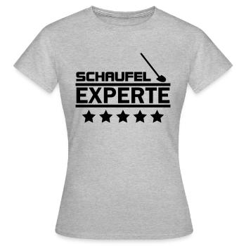 schaufel experte - Frauen T-Shirt - Grau meliert - Vorne - AI Model Female 172 dark (172cm)