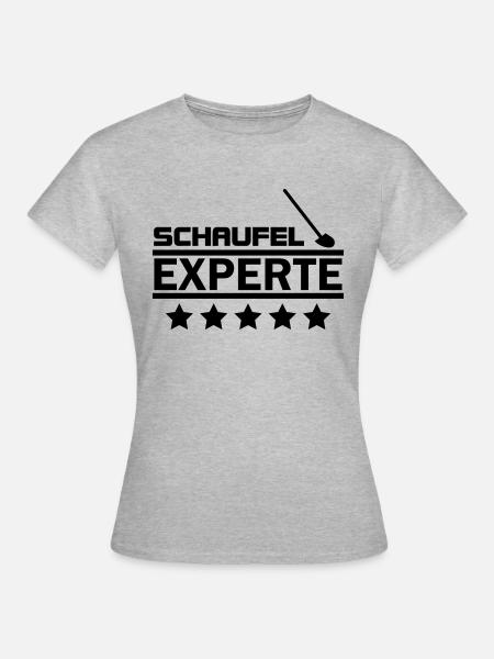 schaufel experte - Frauen T-Shirt - Grau meliert
