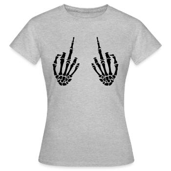 middle fingers design - Frauen T-Shirt - Grau meliert - Vorne - AI Model Female 172 dark (172cm)