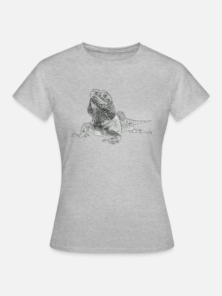Eidechse - Frauen T-Shirt - Grau meliert