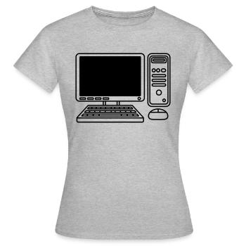 Écran Clavier Souris Ordinateur - T-shirt Femme - gris chiné - Devant - AI Model Female 172 dark (172cm)