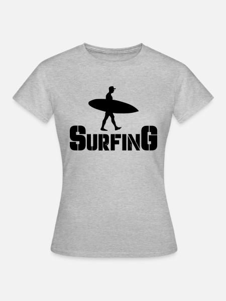 surfing - Frauen T-Shirt - Grau meliert