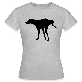Stehpinkler - Frauen T-Shirt - Grau meliert - Vorne - AI Model Female 172 dark (172cm)