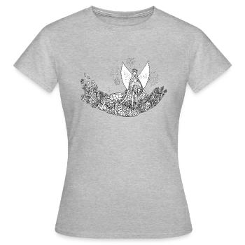 Flora - T-shirt Femme - gris chiné - Devant - AI Model Female 172 dark (172cm)