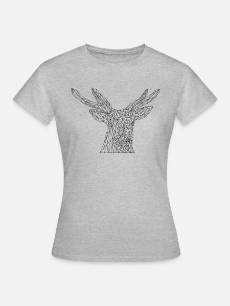 Reh #LowPoly - Frauen T-Shirt - Grau meliert
