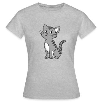Grey Cat - Women's T-Shirt - heather grey - Front - AI Model Female 172 dark (172cm)