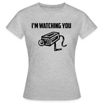 I am watching you - Frauen T-Shirt - Grau meliert - Vorne - AI Model Female 172 dark (172cm)