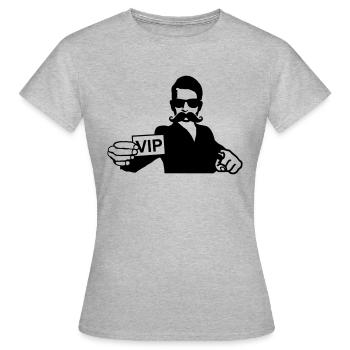 moustache vip - T-shirt Femme - gris chiné - Devant - AI Model Female 172 dark (172cm)