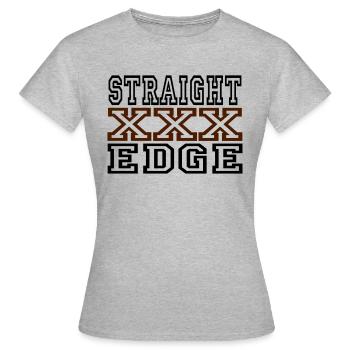 straight edge - Frauen T-Shirt - Grau meliert - Vorne - AI Model Female 172 dark (172cm)