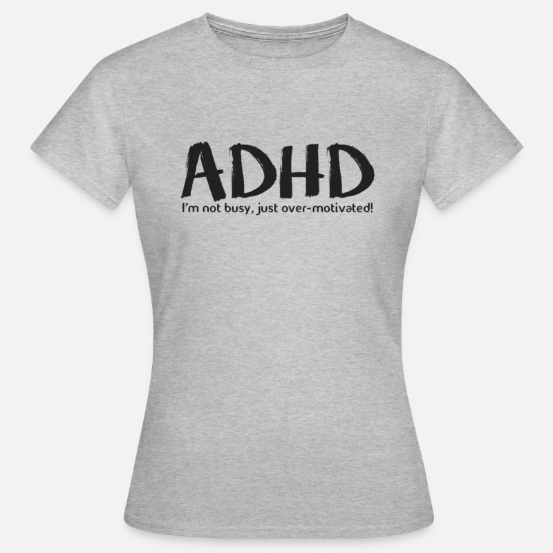 TDAH - Dame-T-shirt - grå meleret