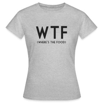 Where is the food - Women's T-Shirt - heather grey - Front - AI Model Female 172 dark (172cm)