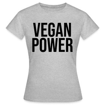 puissance végétalienne - T-shirt Femme - gris chiné - Devant - AI Model Female 172 dark (172cm)