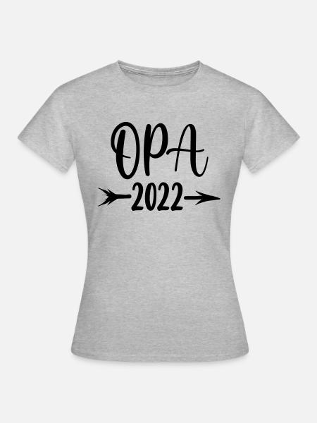 Werdender Opa 2022 - Frauen T-Shirt - Grau meliert