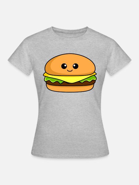 Burger Comic - Frauen T-Shirt - Grau meliert