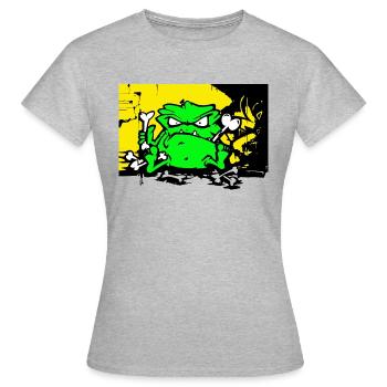Strassen Monster - Frauen T-Shirt - Grau meliert - Vorne - AI Model Female 172 dark (172cm)