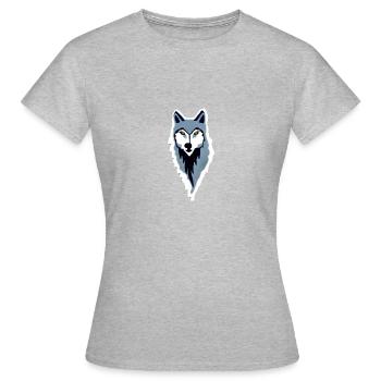 grauer Wolf, Kopf, print - Frauen T-Shirt - Grau meliert - Vorne - AI Model Female 172 dark (172cm)