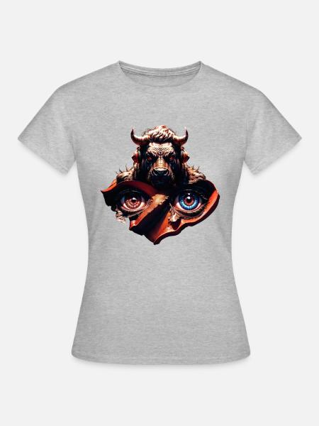 Geekhead-Bull - Frauen T-Shirt - Grau meliert