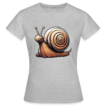 Escargot / Animal / Ramper / Visqueux / Lent - T-shirt Femme - gris chiné - Devant - AI Model Female 172 dark (172cm)