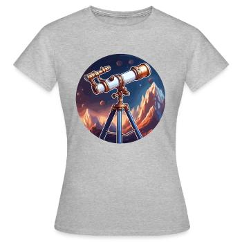 Télescope / Télescope / Astronomie / Ciel étoilé - T-shirt Femme - gris chiné - Devant - AI Model Female 172 dark (172cm)