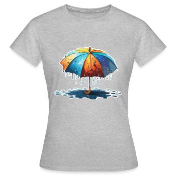 Parapluie / Météo / Précipitations / Gouttes de pluie - T-shirt Femme - gris chiné - Devant - AI Model Female 172 dark (172cm)