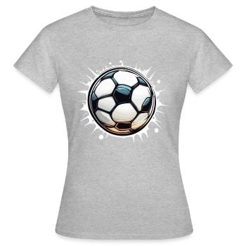 Fußball / spiel / Ball / Spielfeld / schießen - Frauen T-Shirt - Grau meliert - Vorne - AI Model Female 172 dark (172cm)