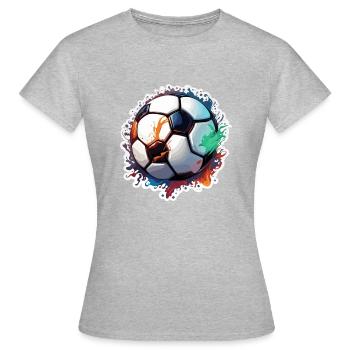 Fußball / spiel / Ball / Spielfeld / schießen - Frauen T-Shirt - Grau meliert - Vorne - AI Model Female 172 dark (172cm)