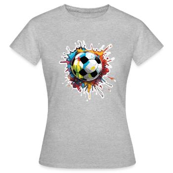 Fußball / spiel / Ball / Spielfeld / schießen - Frauen T-Shirt - Grau meliert - Vorne - AI Model Female 172 dark (172cm)
