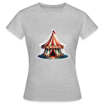 Chapiteau / Piste de cirque / Divertissement / Artistes - T-shirt Femme - gris chiné - Devant - AI Model Female 172 dark (172cm)