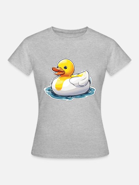 Gummiente / Badeente / Wasser / Badewanne - Frauen T-Shirt - Grau meliert