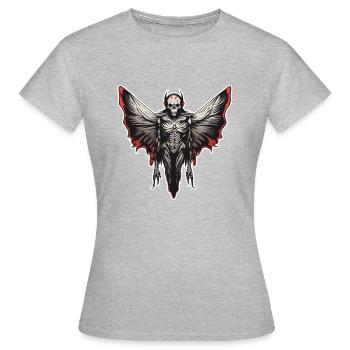 Mothman / Motte / Insekt / Fabelwesen / Flatterer - Frauen T-Shirt - Grau meliert - Vorne - AI Model Female 172 dark (172cm)