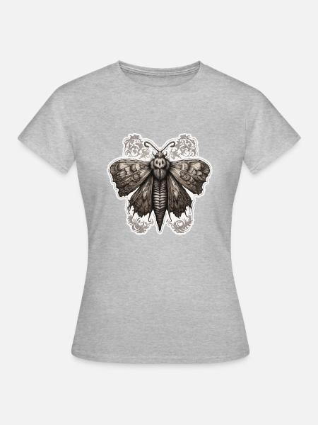 Motte / Tier / Insekt / Larve / Schädling - Frauen T-Shirt - Grau meliert