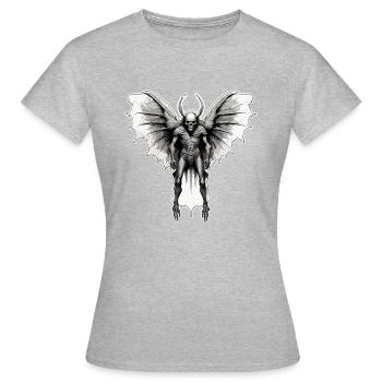 Mothman / Motte / Insekt / Fabelwesen / Flatterer - Frauen T-Shirt - Grau meliert - Vorne - AI Model Female 172 dark (172cm)