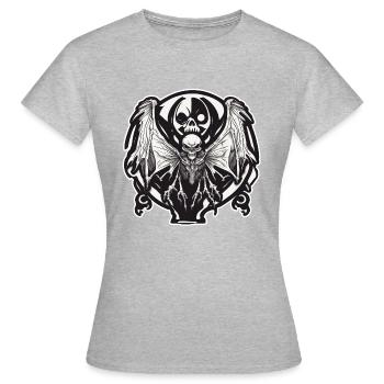 Mothman / Motte / Insekt / Fabelwesen / Flatterer - Frauen T-Shirt - Grau meliert - Vorne - AI Model Female 172 dark (172cm)