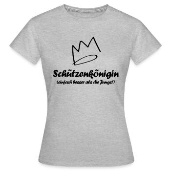 Schützenkönigin - Frauen T-Shirt - Grau meliert - Vorne - AI Model Female 172 dark (172cm)