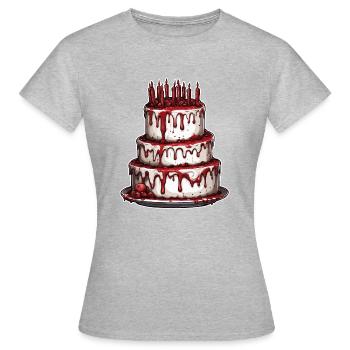 Gâteau d’anniversaire / Gâteau / Joyeux anniversaire / Gâteau - T-shirt Femme - gris chiné - Devant - AI Model Female 172 dark (172cm)