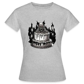 Gâteau d’anniversaire / Gâteau / Joyeux anniversaire / Gâteau - T-shirt Femme - gris chiné - Devant - AI Model Female 172 dark (172cm)