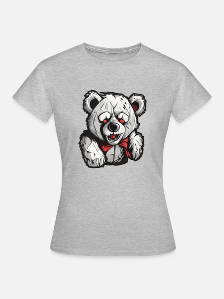 Teddybär / Kuscheltier / Stofftier / Geschenkidee - Frauen T-Shirt - Grau meliert