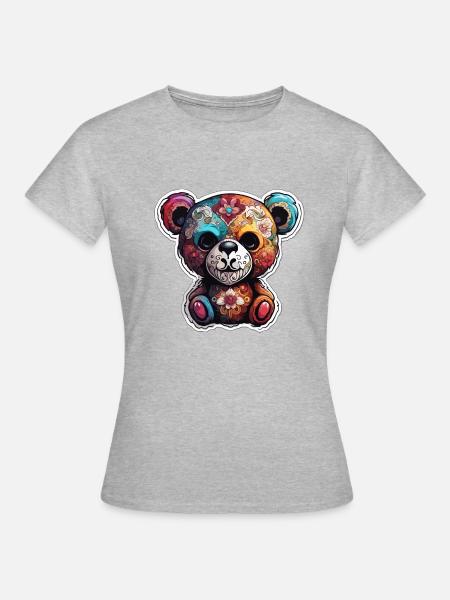 Teddybär / Kuscheltier / Stofftier / Geschenkidee - Frauen T-Shirt - Grau meliert