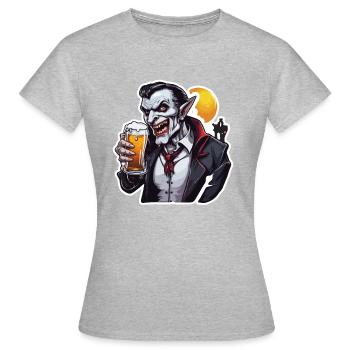 Vampire / Dracula / Suceur de sang / Halloween / Mythe - T-shirt Femme - gris chiné - Devant - AI Model Female 172 dark (172cm)