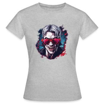Vampire / Dracula / Suceur de sang / Halloween / Mythe - T-shirt Femme - gris chiné - Devant - AI Model Female 172 dark (172cm)